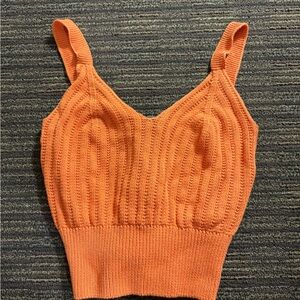 Orange Knit Women's Top